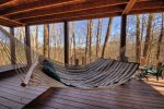 Double hammock on outside deck